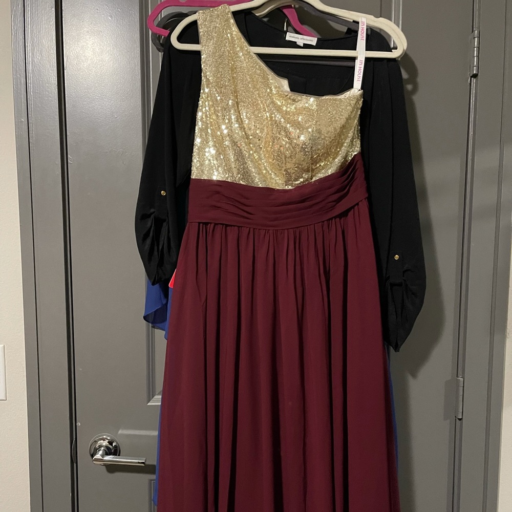 Floor length one shoulder MOH/bridesmaid dress